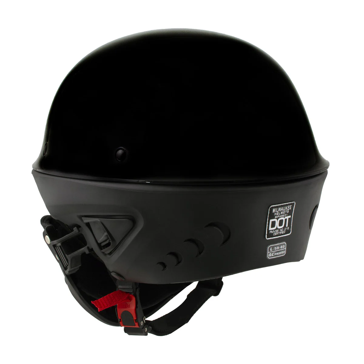 Milwaukee Helmets MPH9831DOT Rascal 3/4 Open Face Gloss Black 2 in 1 Motorcycle Helmet Biker - Image 10
