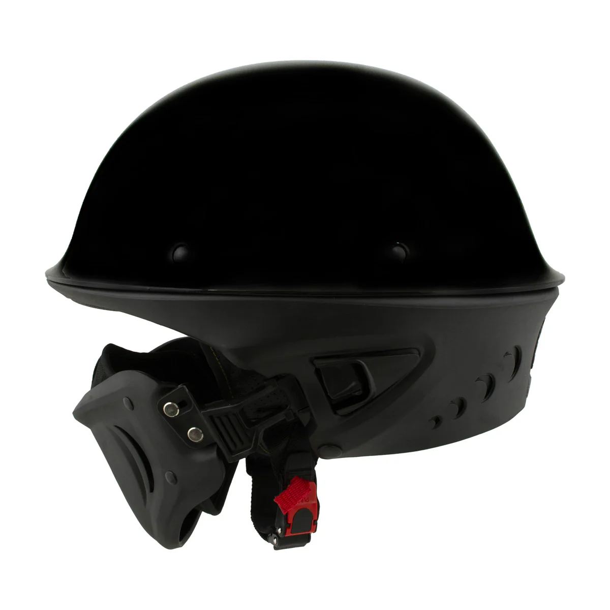 Milwaukee Helmets MPH9831DOT Rascal 3/4 Open Face Gloss Black 2 in 1 Motorcycle Helmet Biker - Image 5