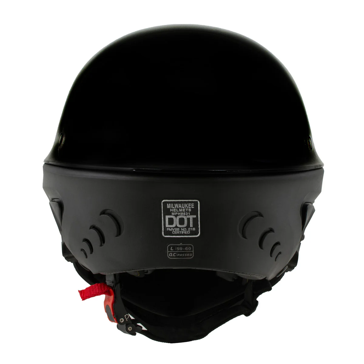 Milwaukee Helmets MPH9831DOT Rascal 3/4 Open Face Gloss Black 2 in 1 Motorcycle Helmet Biker - Image 9