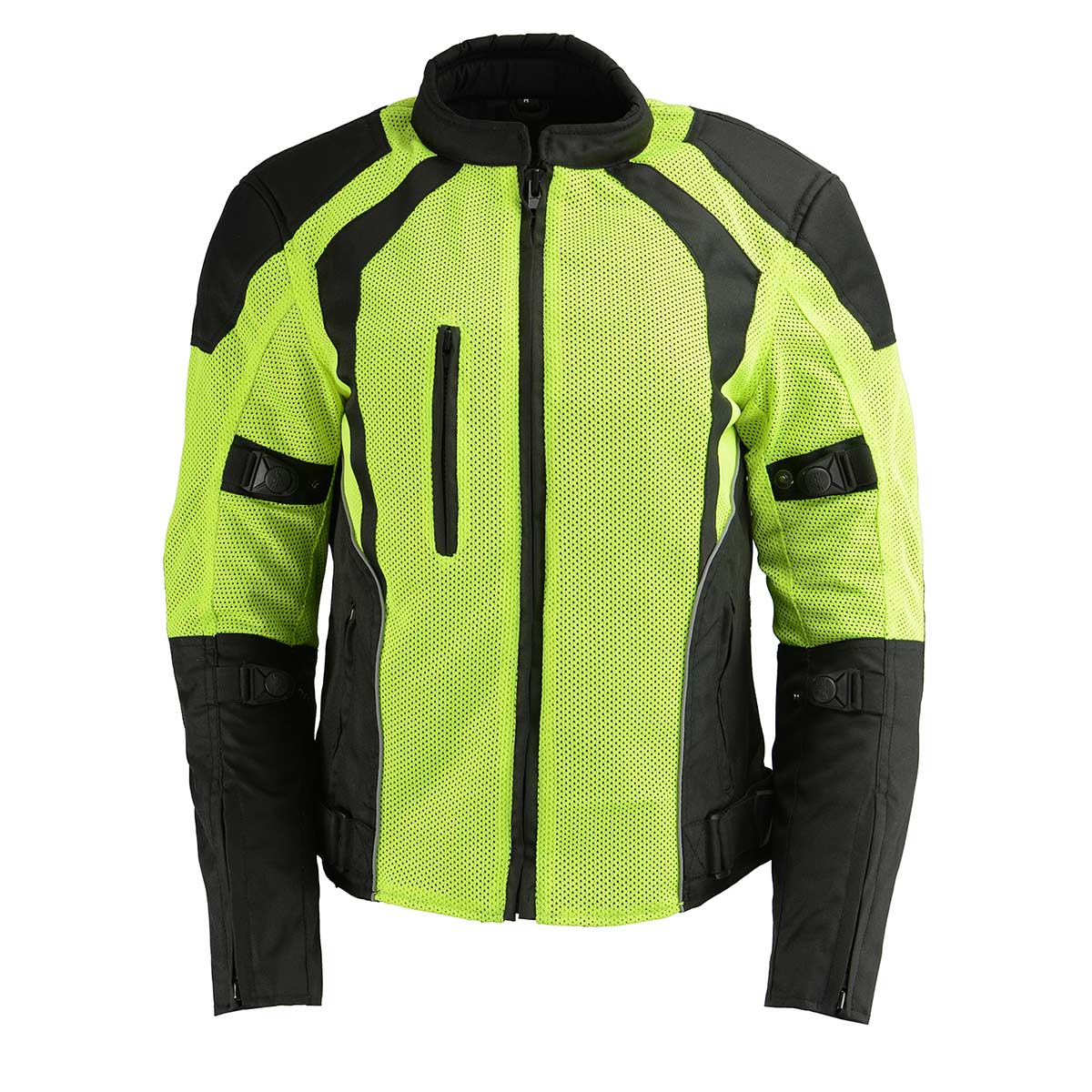 Milwaukee Leather MPL2793 High Vis Green with Black Armored Textile Motorcycle Jacket for Women - All Season Mesh Jacket - Image 4