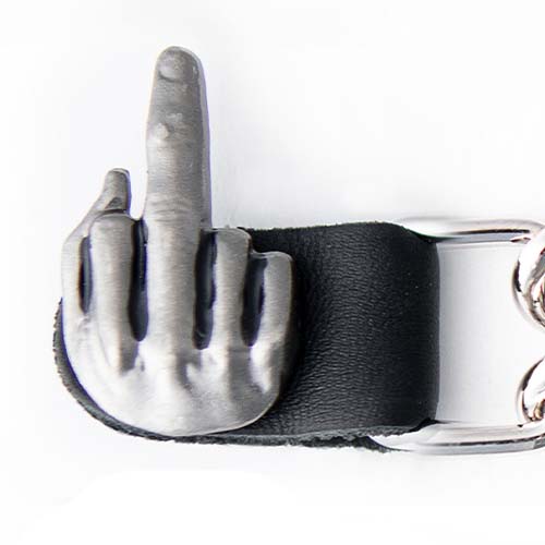 Milwaukee Leather 4-Piece Vest Extender Set - Middle Finger, Double Chrome Chains, 4-Inch-MLA6033SET - Image 2