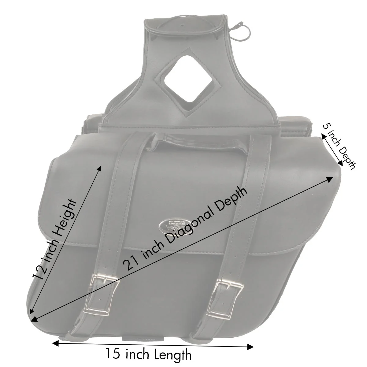 Milwaukee Leather SH580ZB Black Large Zip-Off PVC Slanted Throw Over Motorcycle Saddlebags - Image 4
