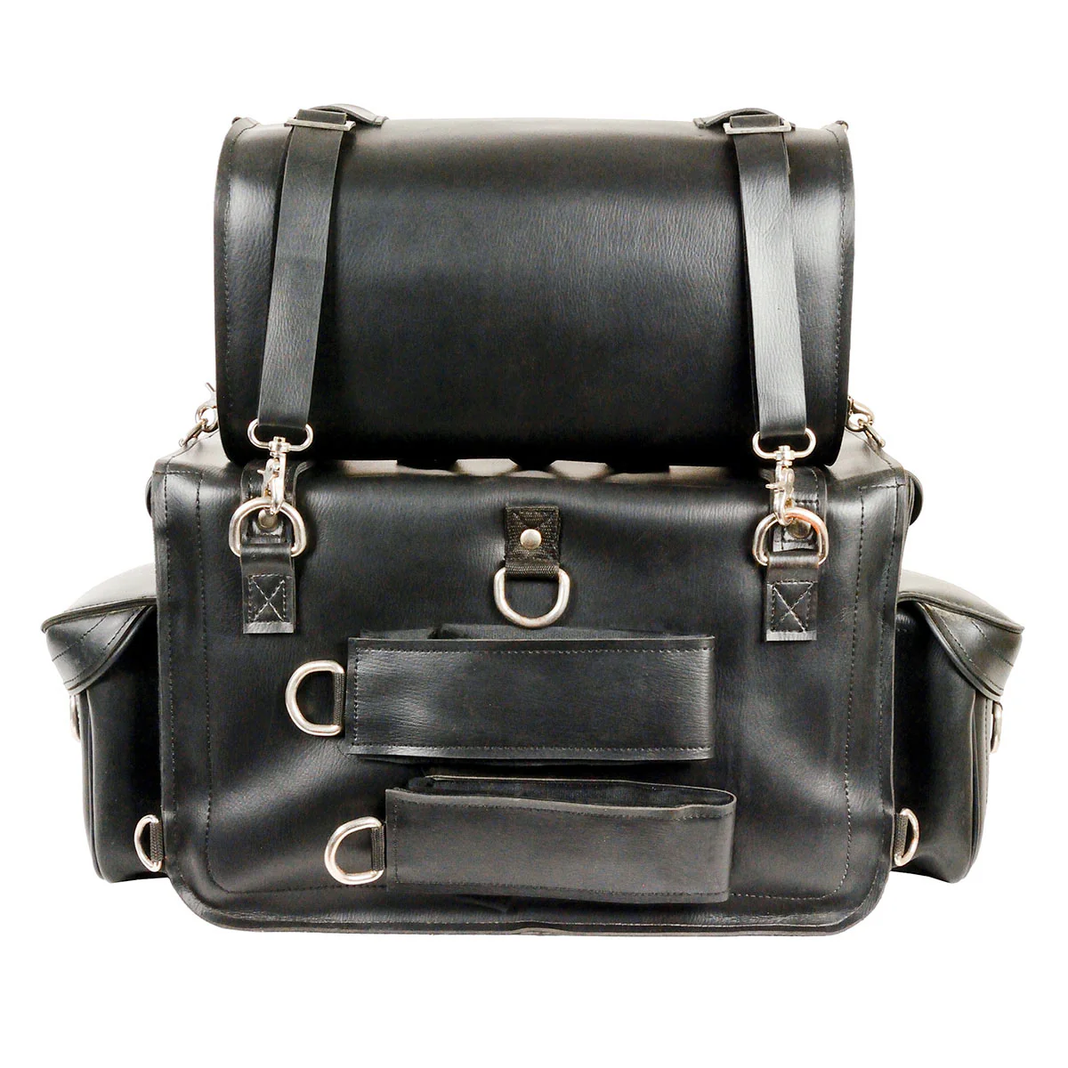 Milwaukee Leather MP8100 Large Black PVC 2-Piece Motorcycle Touring Pack Sissy Bar Bag - Image 4