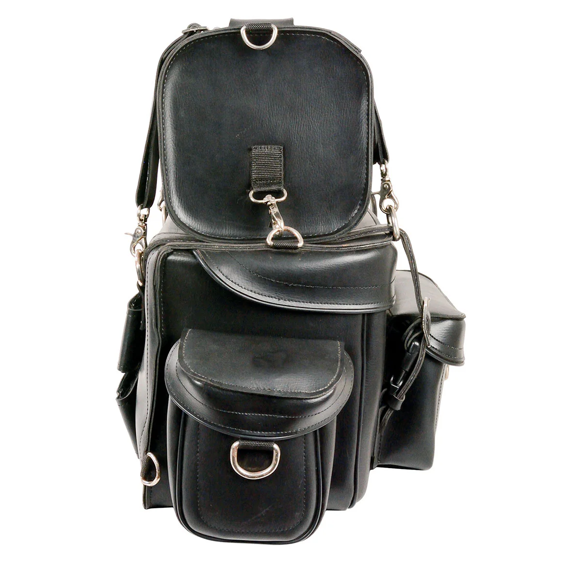 Milwaukee Leather MP8100 Large Black PVC 2-Piece Motorcycle Touring Pack Sissy Bar Bag - Image 5