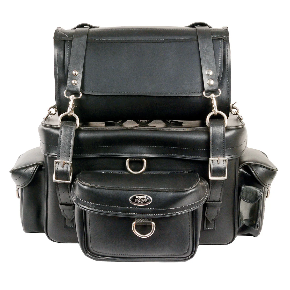 Milwaukee Leather MP8100 Large Black PVC 2-Piece Motorcycle Touring Pack Sissy Bar Bag - Image 6