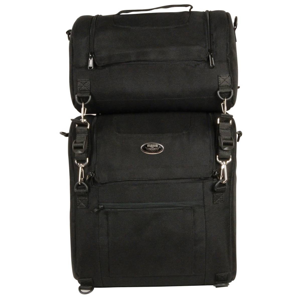 Milwaukee Leather MP8120 Large Black Textile Motorcycle 2-Piece Combo Sissy Bar Bag Set - Image 2