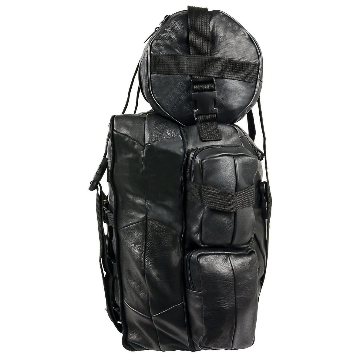 Milwaukee Leather SH537 Large Black Motorcycle Large Leather Deluxe Sissy Bar Pack Bag - Image 6