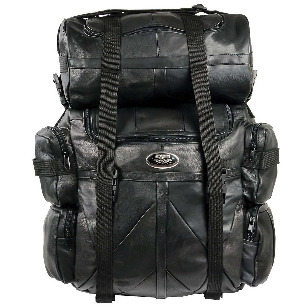 Milwaukee Leather SH537 Large Black Motorcycle Large Leather Deluxe Sissy Bar Pack Bag - Image 8