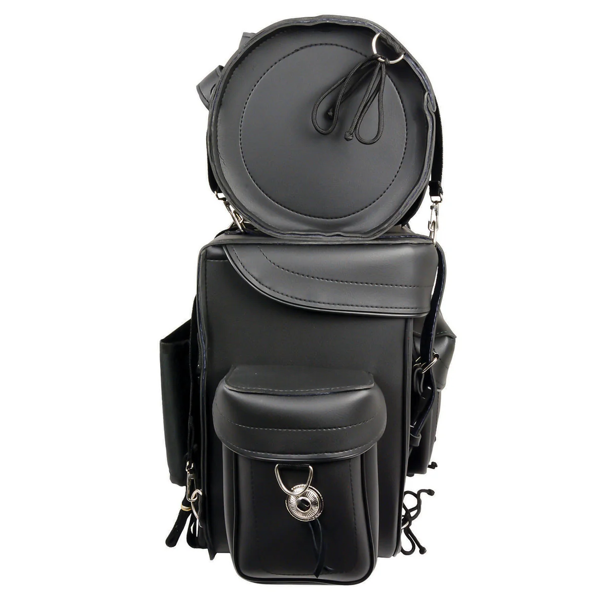 Milwaukee Leather SH539 Large Black Motorcycle PVC Large 2 Piece Touring Sissy Bar Bag - Image 6