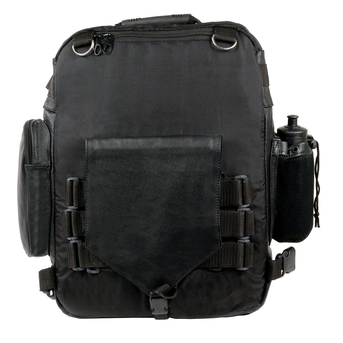 Milwaukee Leather SH54001 Medium Black Leather and Textile Motorcycle Cruiser Sissy Bar Bag Back-Pack - Image 4