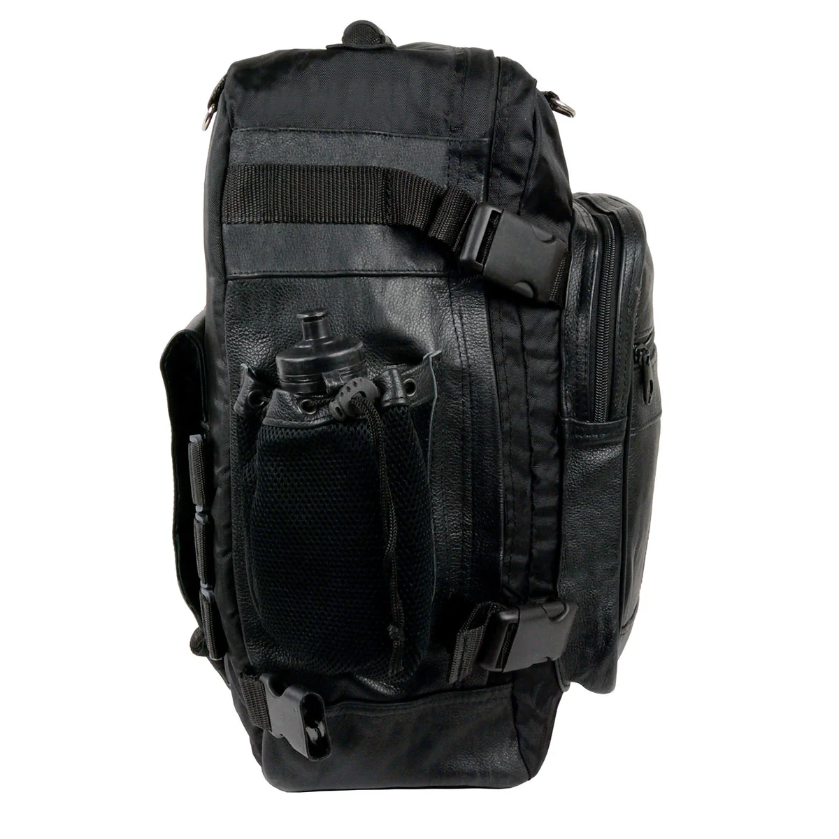 Milwaukee Leather SH54001 Medium Black Leather and Textile Motorcycle Cruiser Sissy Bar Bag Back-Pack - Image 5