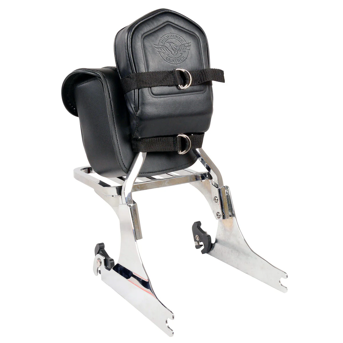 Milwaukee Leather SH545 Small Black PVC Motorcycle Sissy Bar Bag - Image 3