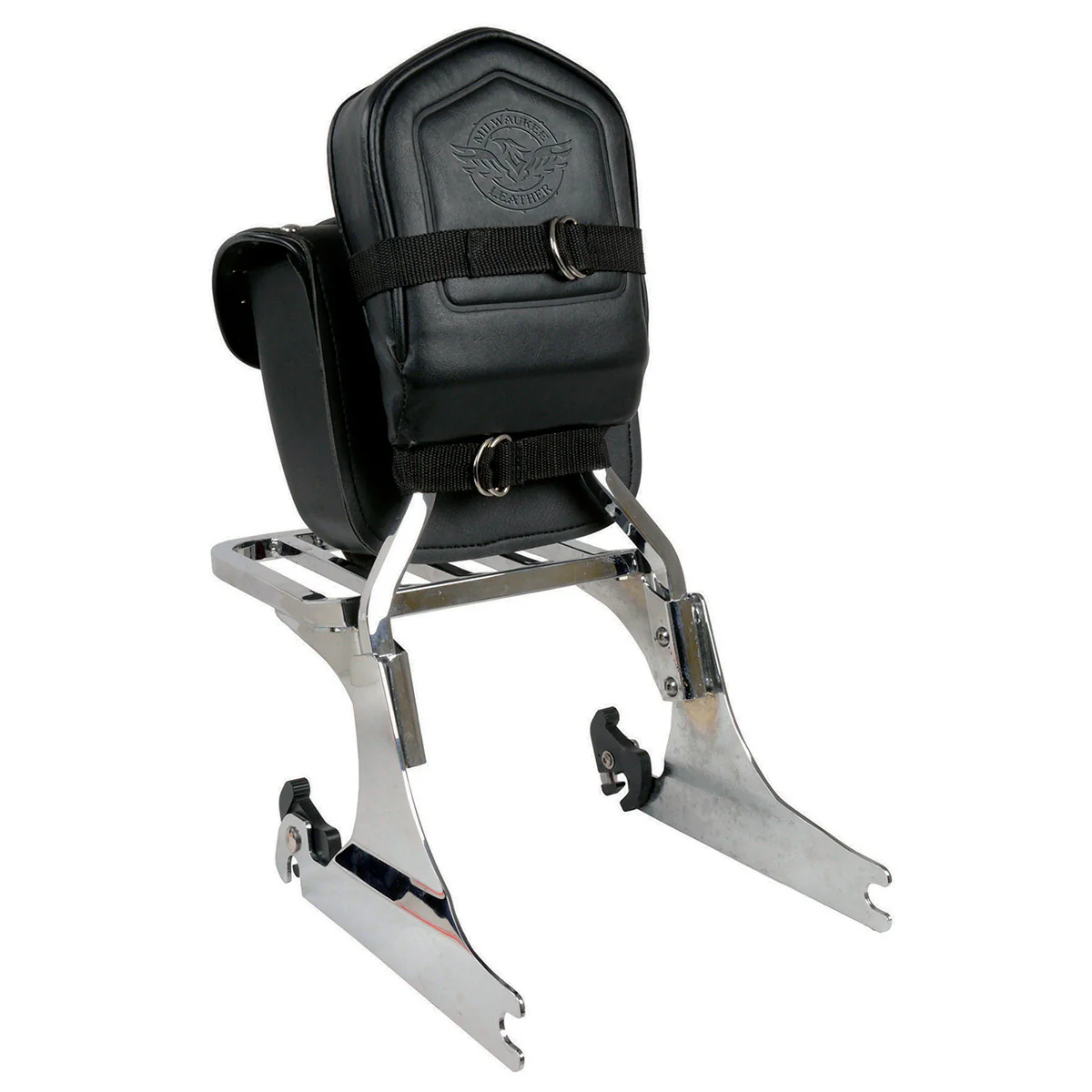 Milwaukee Leather SH546 Small Black PVC Studded Motorcycle Sissy Bar Bag - Image 3