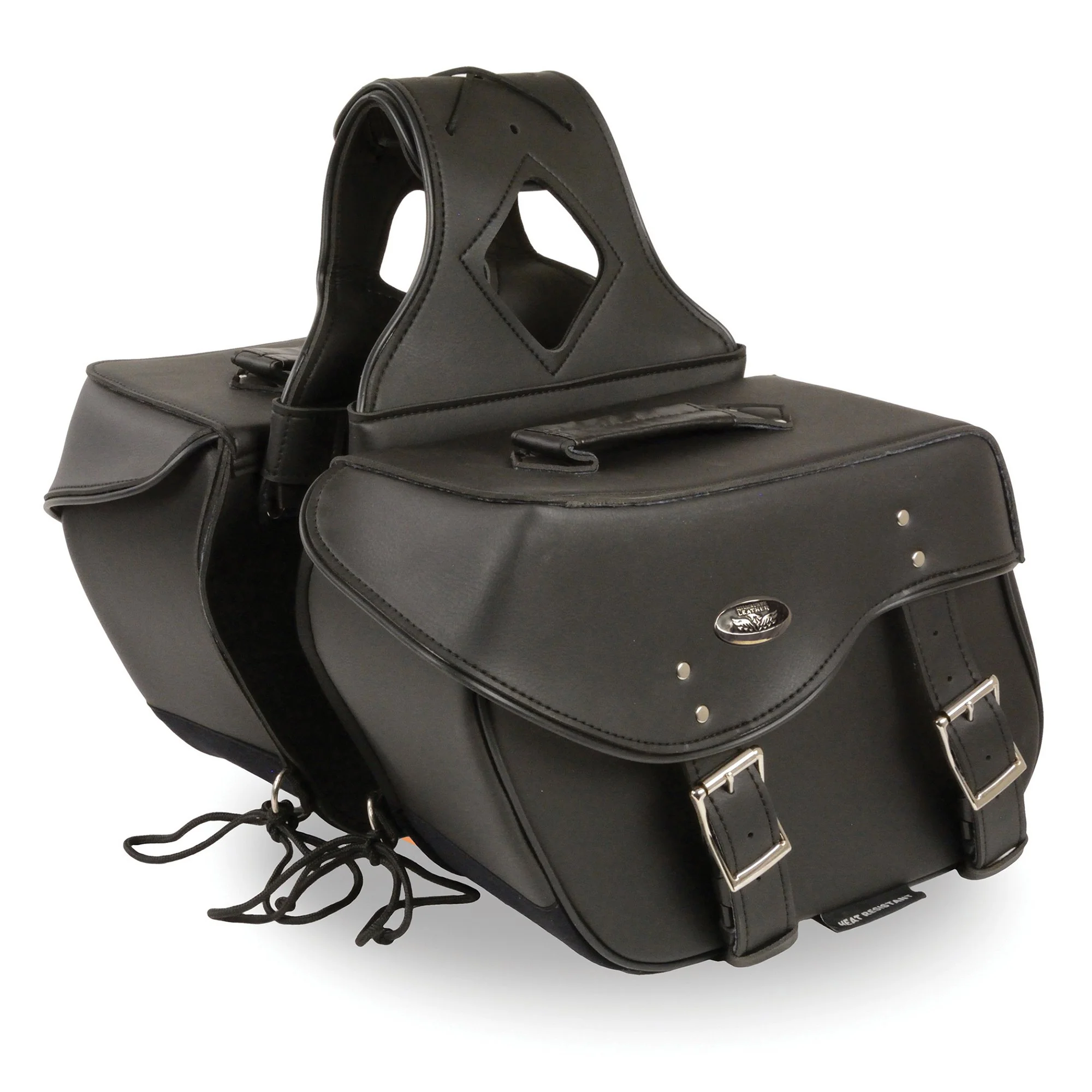 Milwaukee Leather SH55303ZB Black Medium Zip-Off PVC Throw Over Motorcycle Saddlebags - Image 3