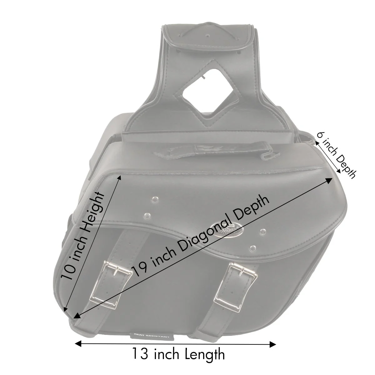 Milwaukee Leather SH55303ZB Black Medium Zip-Off PVC Throw Over Motorcycle Saddlebags - Image 4