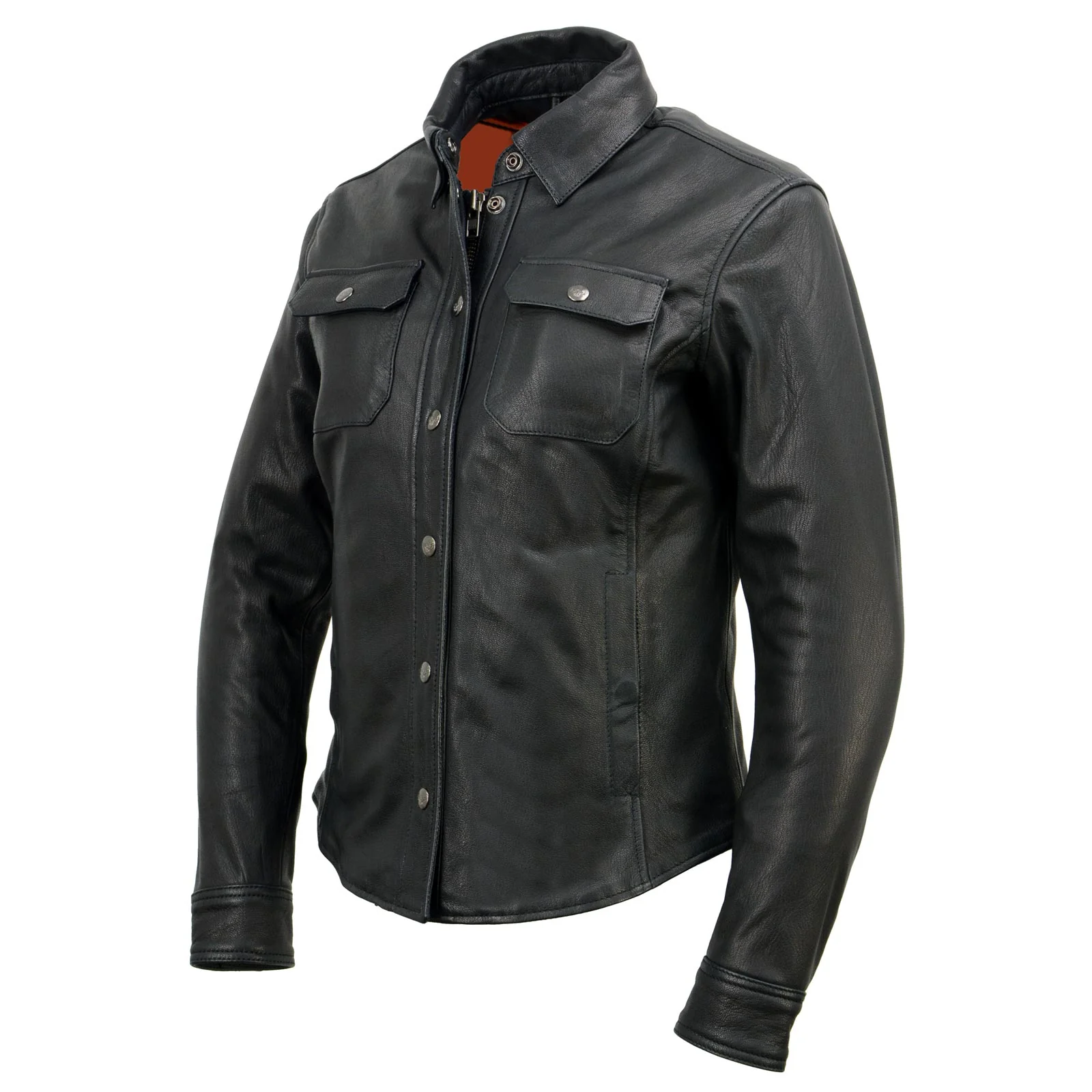Milwaukee Leather MLL2600 Women's Black Premium Leather Shirt Style Jacket w/ Removable Liner - Image 13