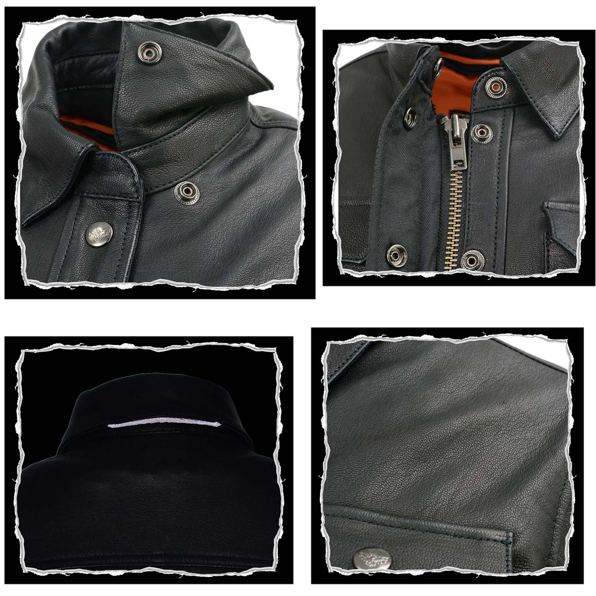 Milwaukee Leather MLL2600 Women's Black Premium Leather Shirt Style Jacket w/ Removable Liner - Image 7