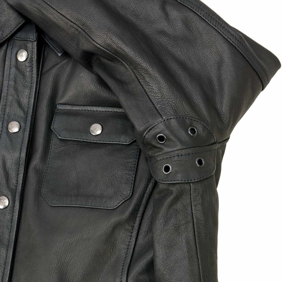 Milwaukee Leather MLL2600 Women's Black Premium Leather Shirt Style Jacket w/ Removable Liner - Image 9