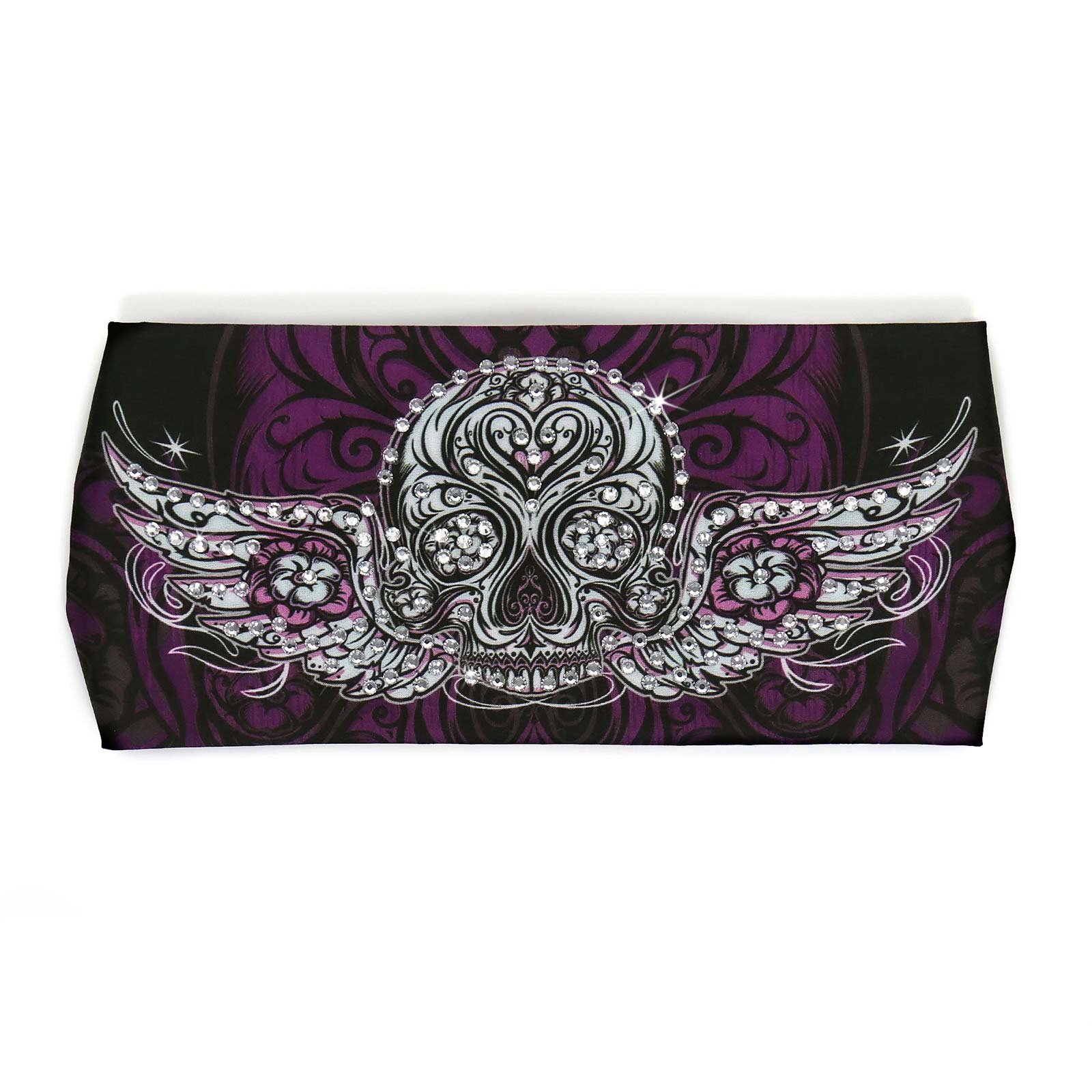 Milwaukee Leather | Bling Designed Wide Headbands-Headwraps for Women Biker Bandana with Antique Sugar - MLA8003 - Image 2