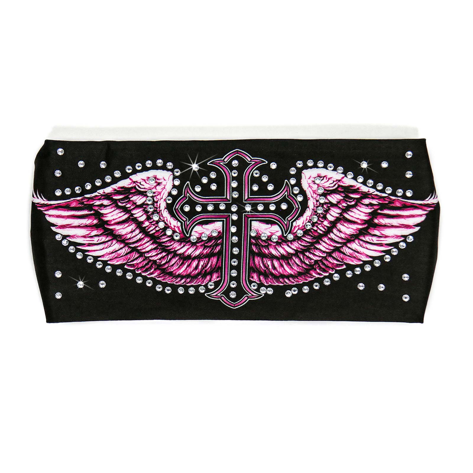Milwaukee Leather | Bling Designed Wide Headbands-Headwraps for Women Biker Bandana with Cross Wings Alt - MLA8017 - Image 2