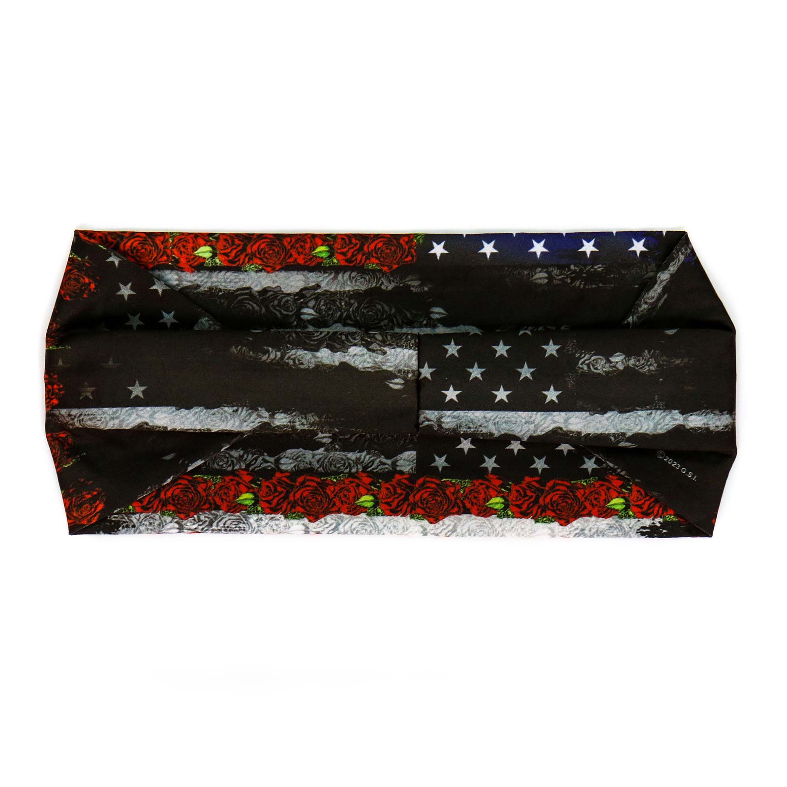 Milwaukee Leather | Bling Designed Wide Headbands-Headwraps for Women Biker Bandana with Flag Roses - MLA8021 - Image 3