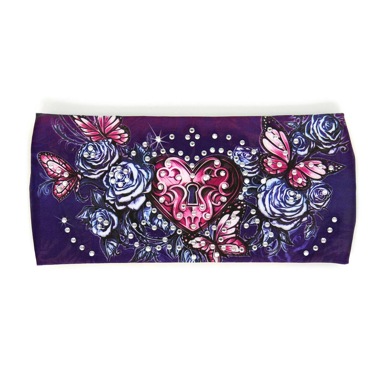 Milwaukee Leather | Bling Designed Wide Headbands-Headwraps for Women Biker Bandana with Heart Lock - MLA8025 - Image 2