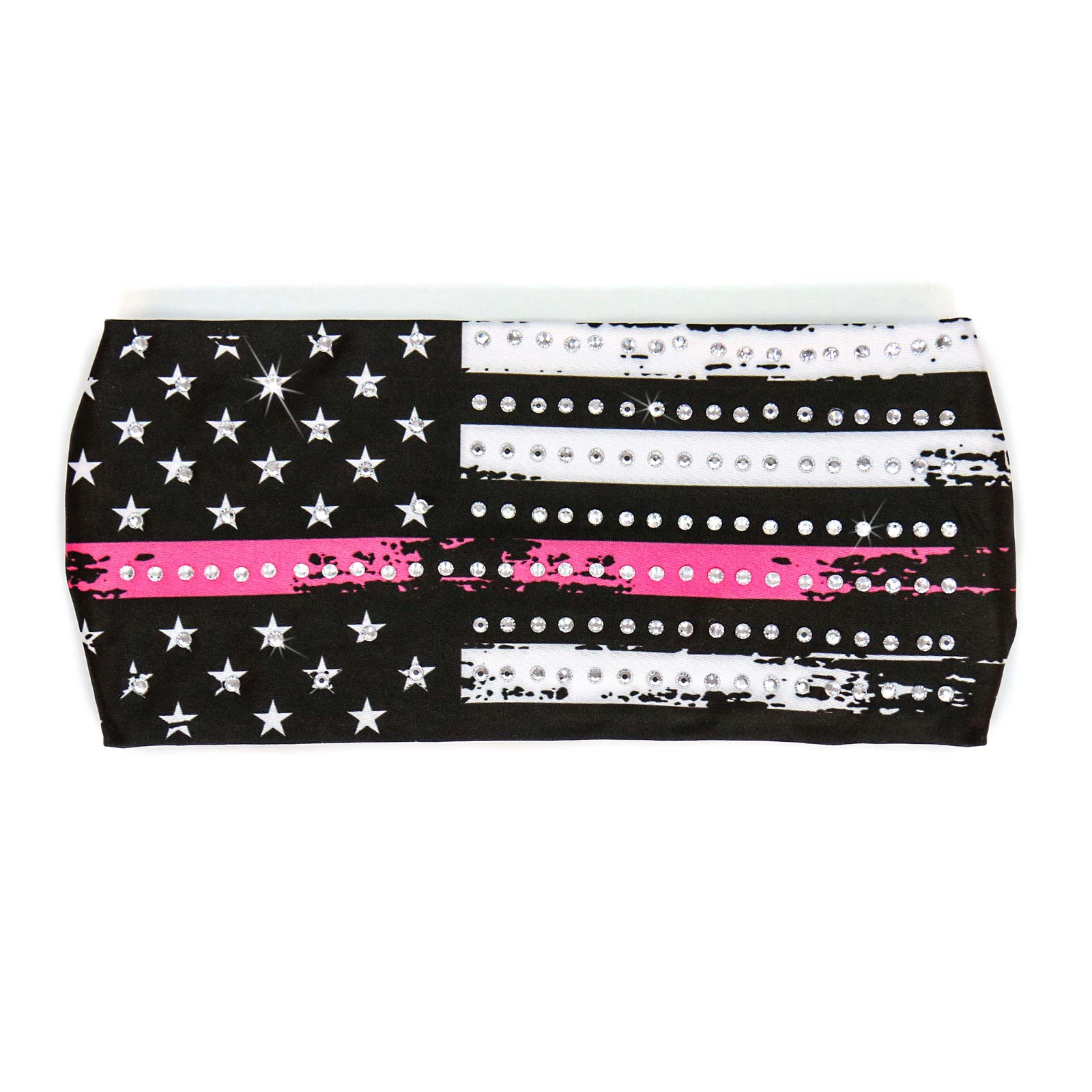 Milwaukee Leather | Bling Designed Wide Headbands-Headwraps for Women Biker Bandana with Pink Flag - MLA8033 - Image 2