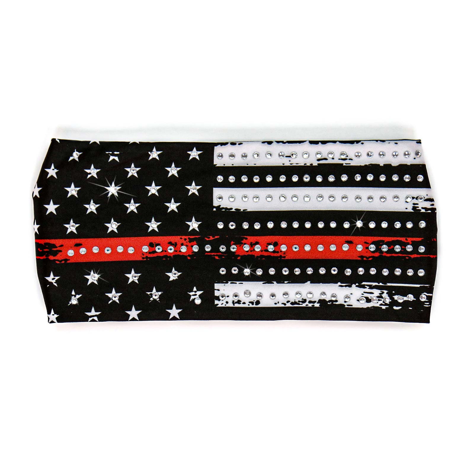 Milwaukee Leather | Bling Designed Wide Headbands-Headwraps for Women Biker Bandana with Red Flag - MLA8036 - Image 2