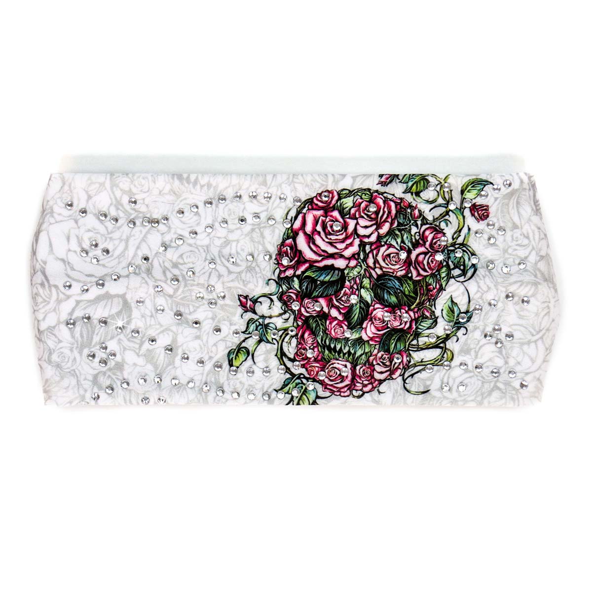 Milwaukee Leather | Bling Designed Wide Headbands-Headwraps for Women Biker Bandana with Rose Skull - MLA8038 - Image 2