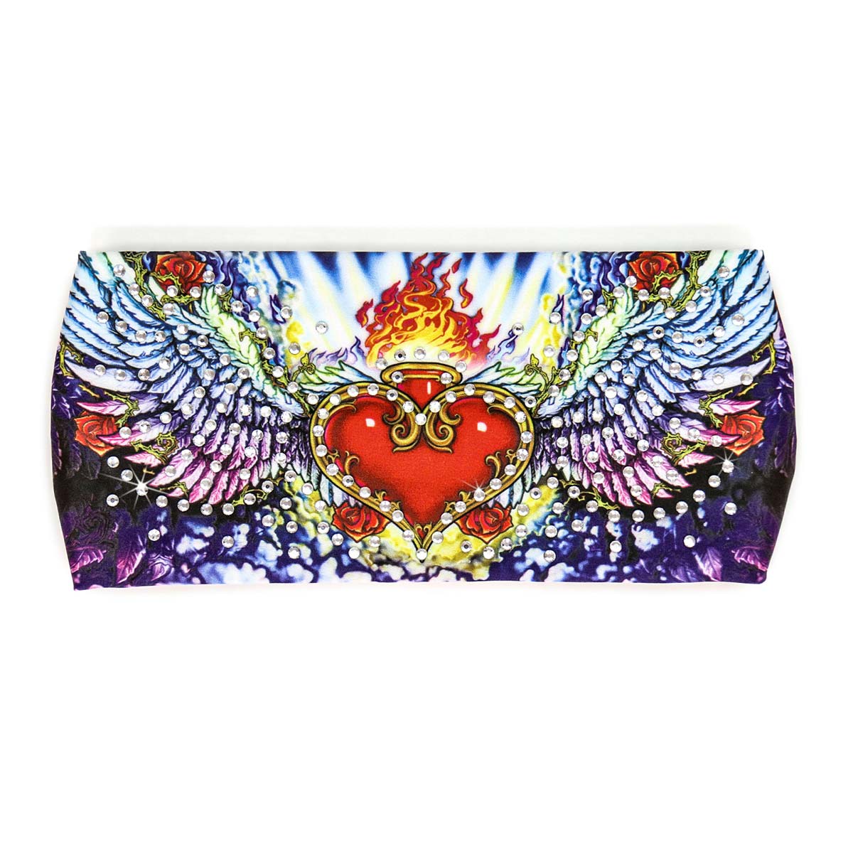 Milwaukee Leather | Bling Designed Wide Headbands-Headwraps for Women Biker Bandana with Scared Heart - MLA8039 - Image 2