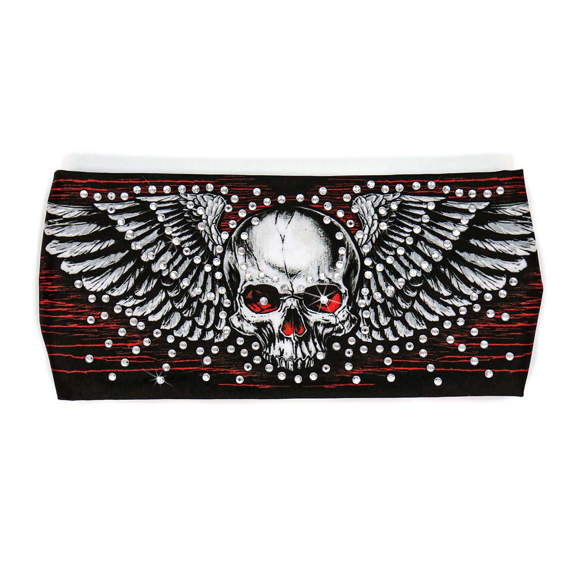 Milwaukee Leather | Bling Designed Wide Headbands-Headwraps for Women Biker Bandana with Skull And Wings - MLA8041 - Image 2