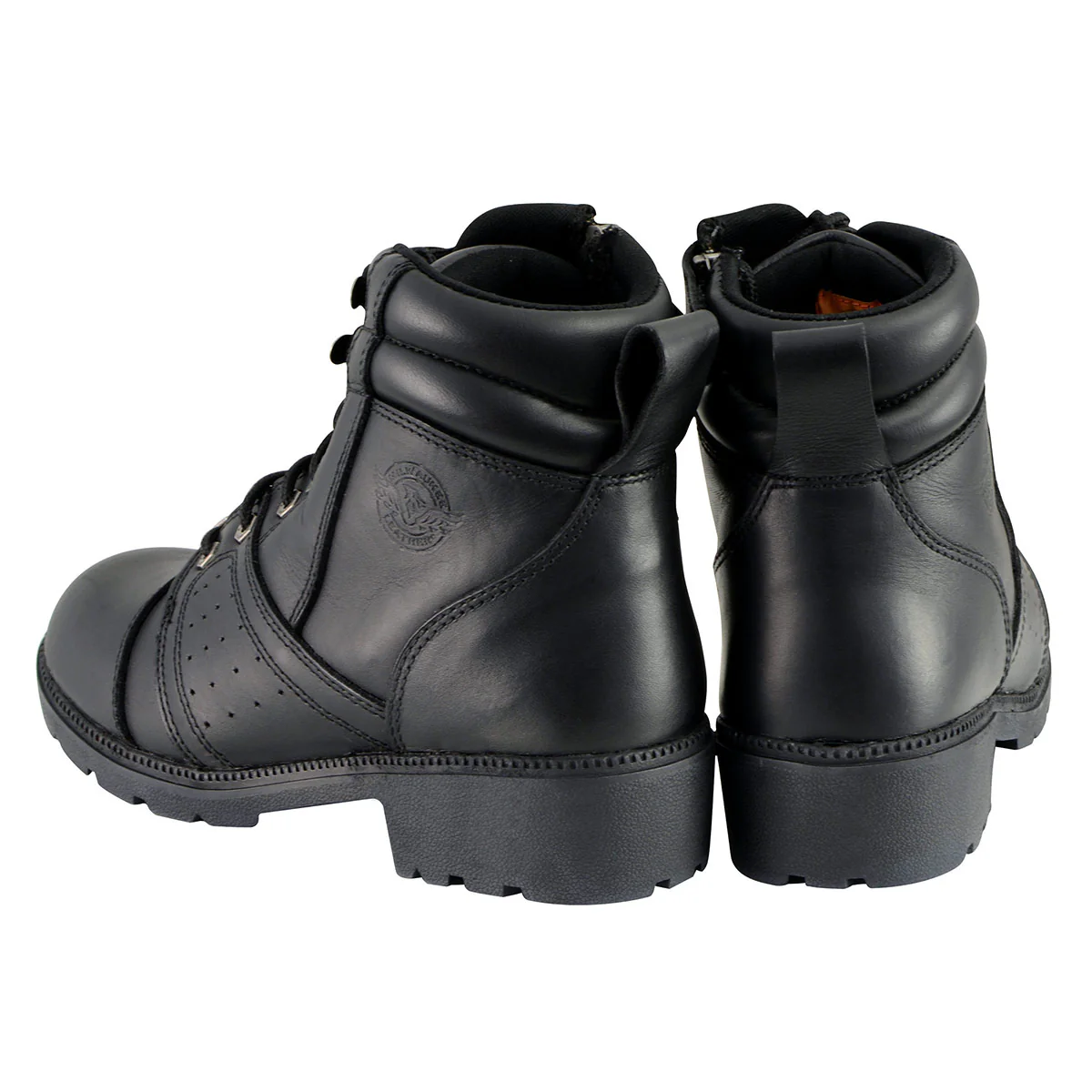 Milwaukee Leather Women's Black Leather Lace-Up Motorcycle Rider Boots with Side Zipper MBL9300 - Image 9