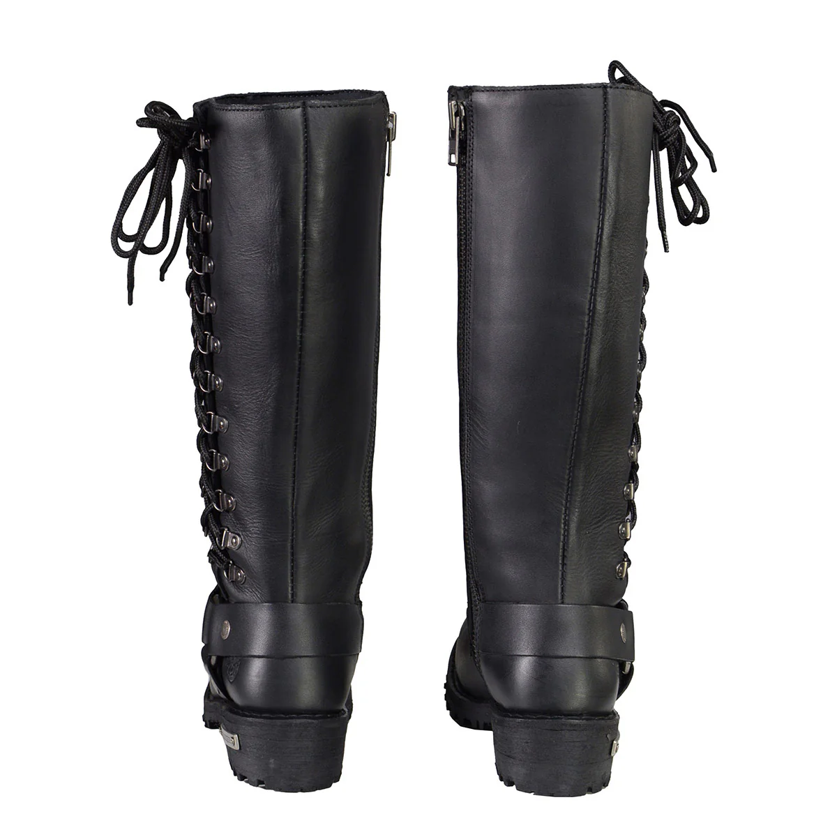 Milwaukee Leather Women's Wide-Width Classic Black Leather 14-Inch Harness Square Toe Tall Motorcycle Boots MBL9365W - Image 13