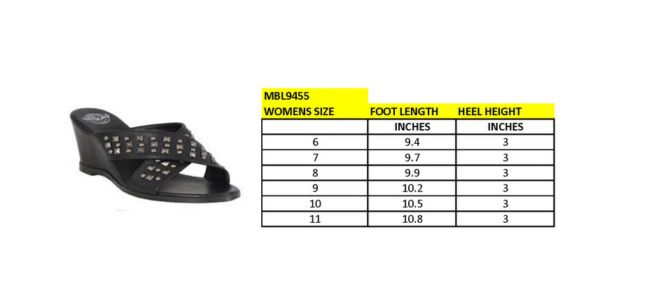 Milwaukee Leather MBL9455 Women's Black Studded Crossover Strap Fashion Casual Wedges - Image 3