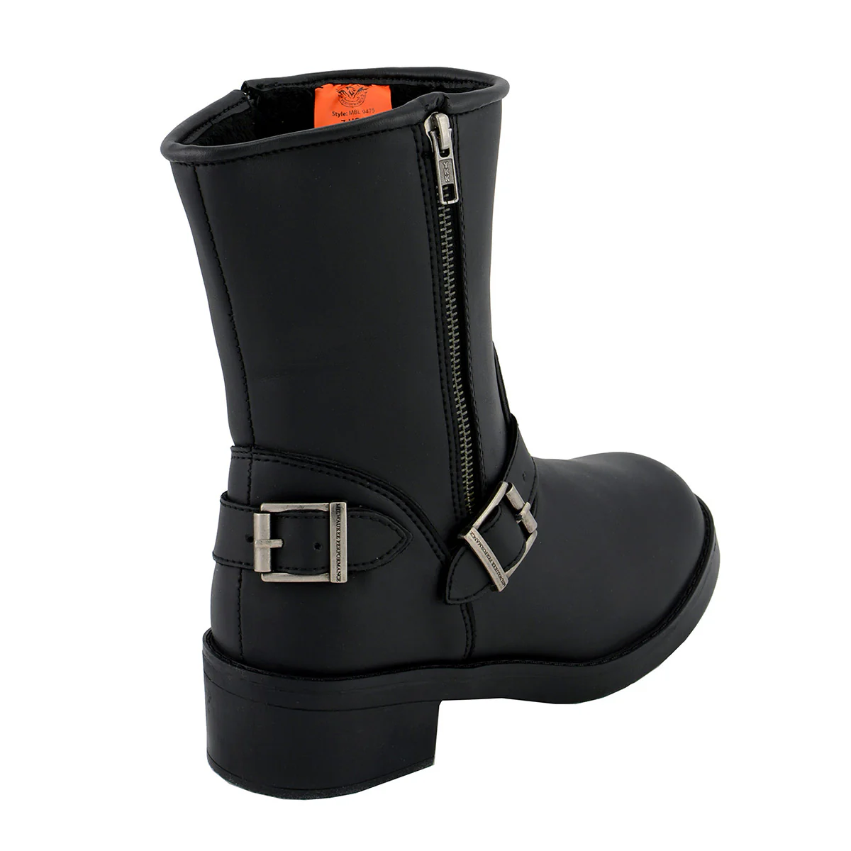 Milwaukee Leather MBL9475 Women's Classic Black Engineer Style Fashion Motorcycle Riding Boots w/ Side Zipper - Image 6