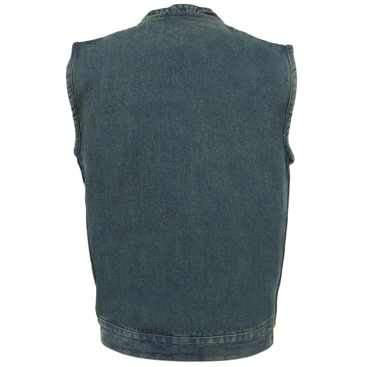 Milwaukee Leather DM2238 Men's Classic Blue Denim Club Style Vest with Snap Button Closure - Image 2