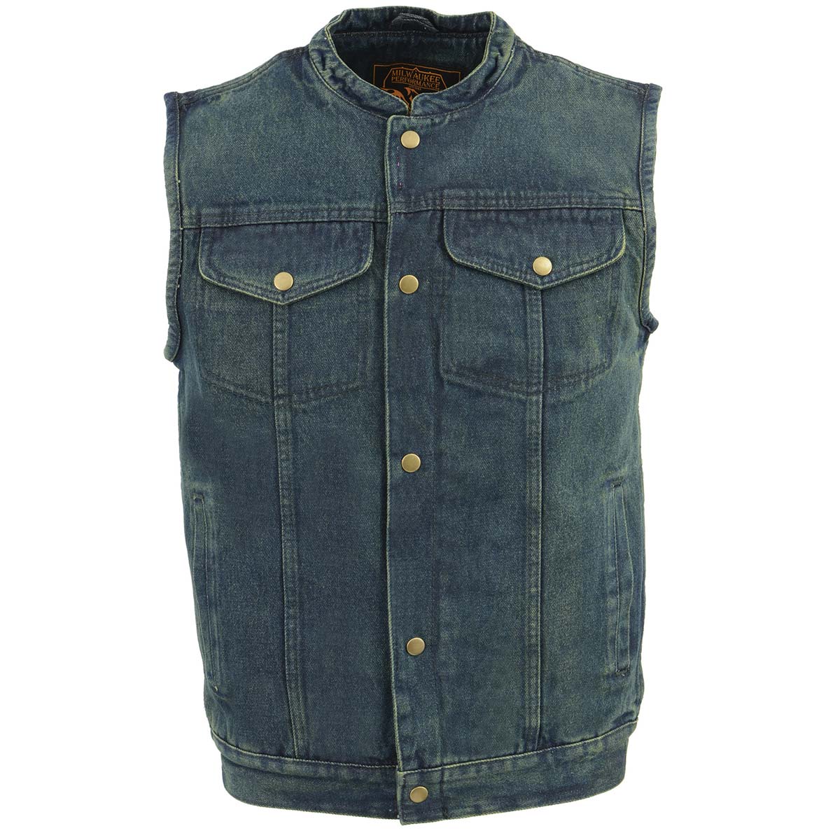 Milwaukee Leather DM2238 Men's Classic Blue Denim Club Style Vest with Snap Button Closure - Image 7