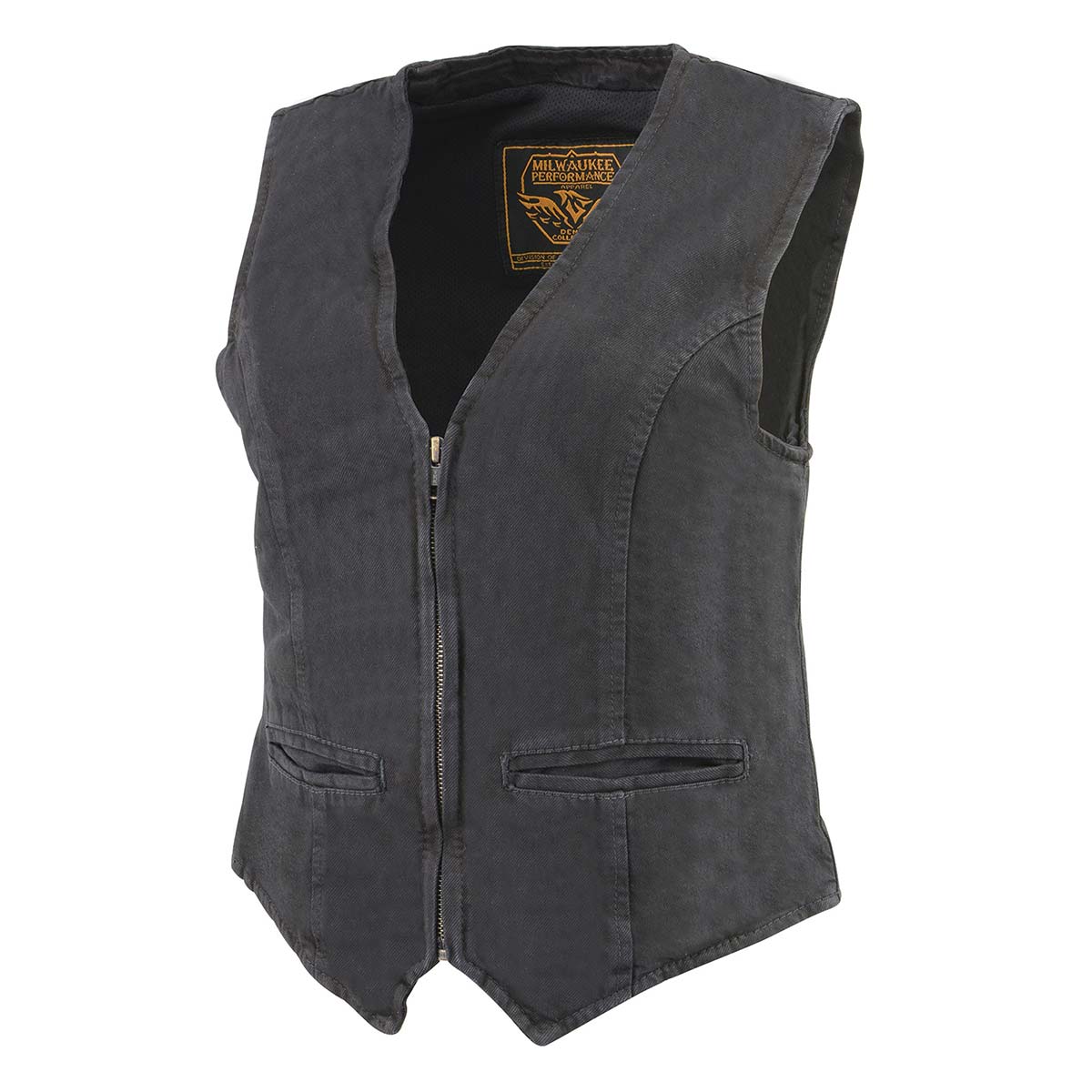Milwaukee Leather DM1246 Women's Black 'V-Neck Collar' Denim Vest - Image 6