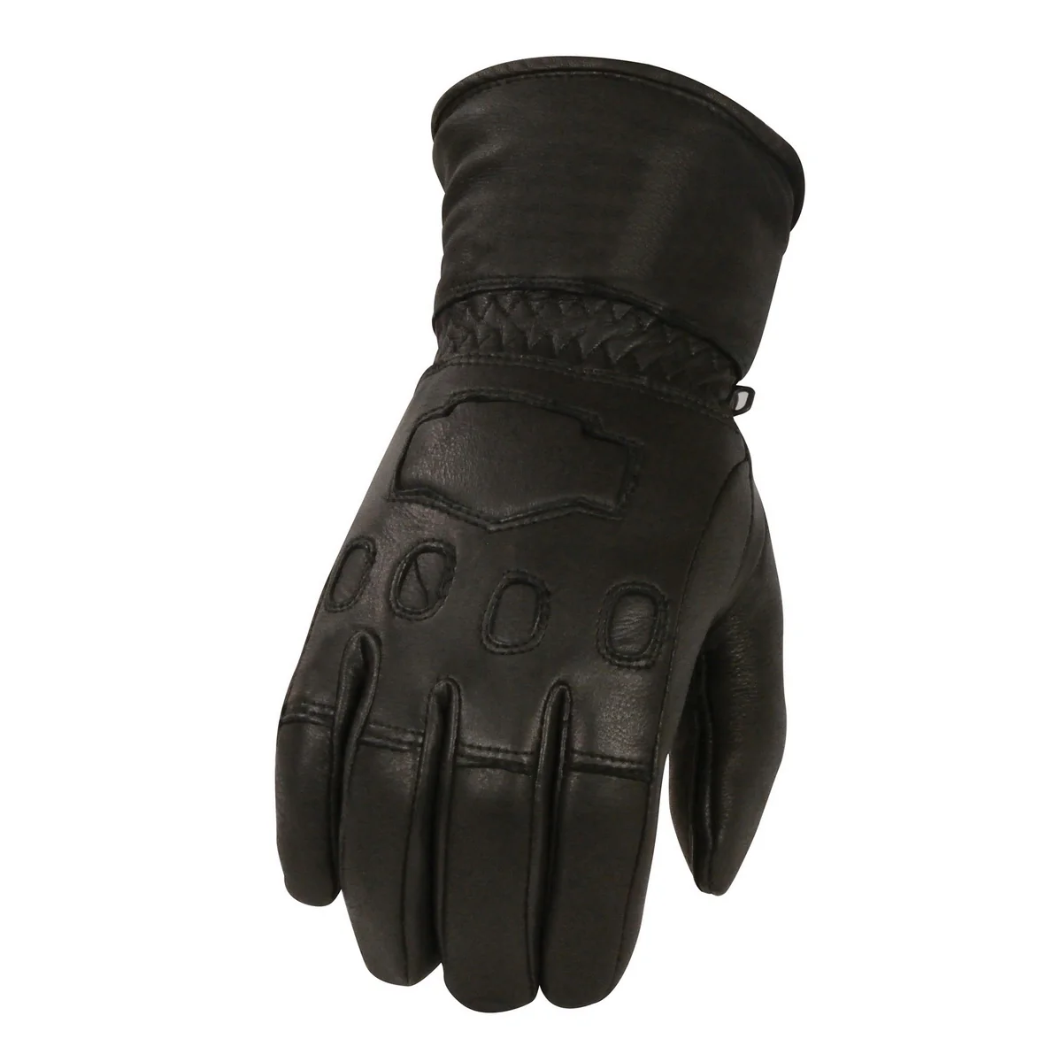 Milwaukee Leather G034 Men's Black Deerskin Leather Thermal Lined Gauntlet Gloves - Image 4