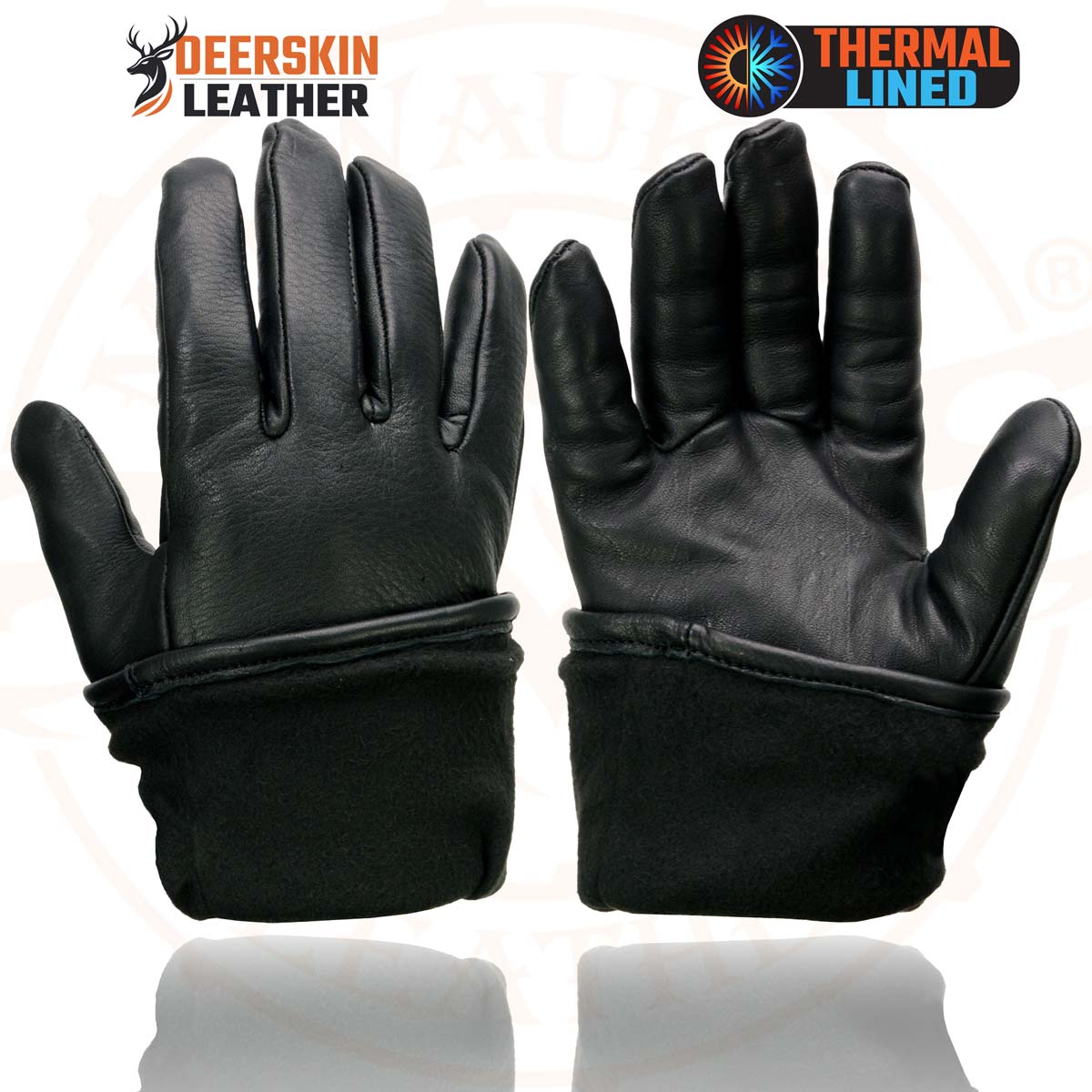 Milwaukee Leather Men's Gauntlet Motorcycle Hand Gloves- Black Deerskin Long Cuff Thermal Lined Leather Palm - G317 - Image 8