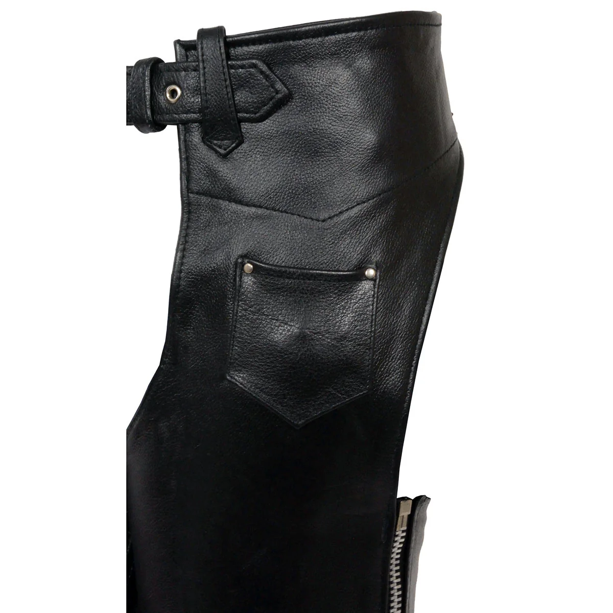 Milwaukee Leather SH2013 Kids Unisex Black Classic Leather Chaps - Image 5