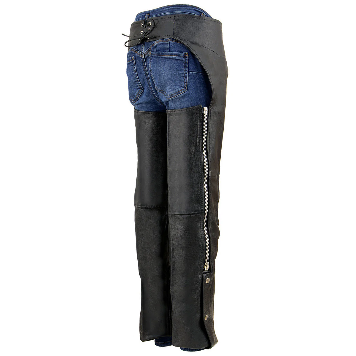 Milwaukee Leather SH2013 Kids Unisex Black Classic Leather Chaps - Image 8