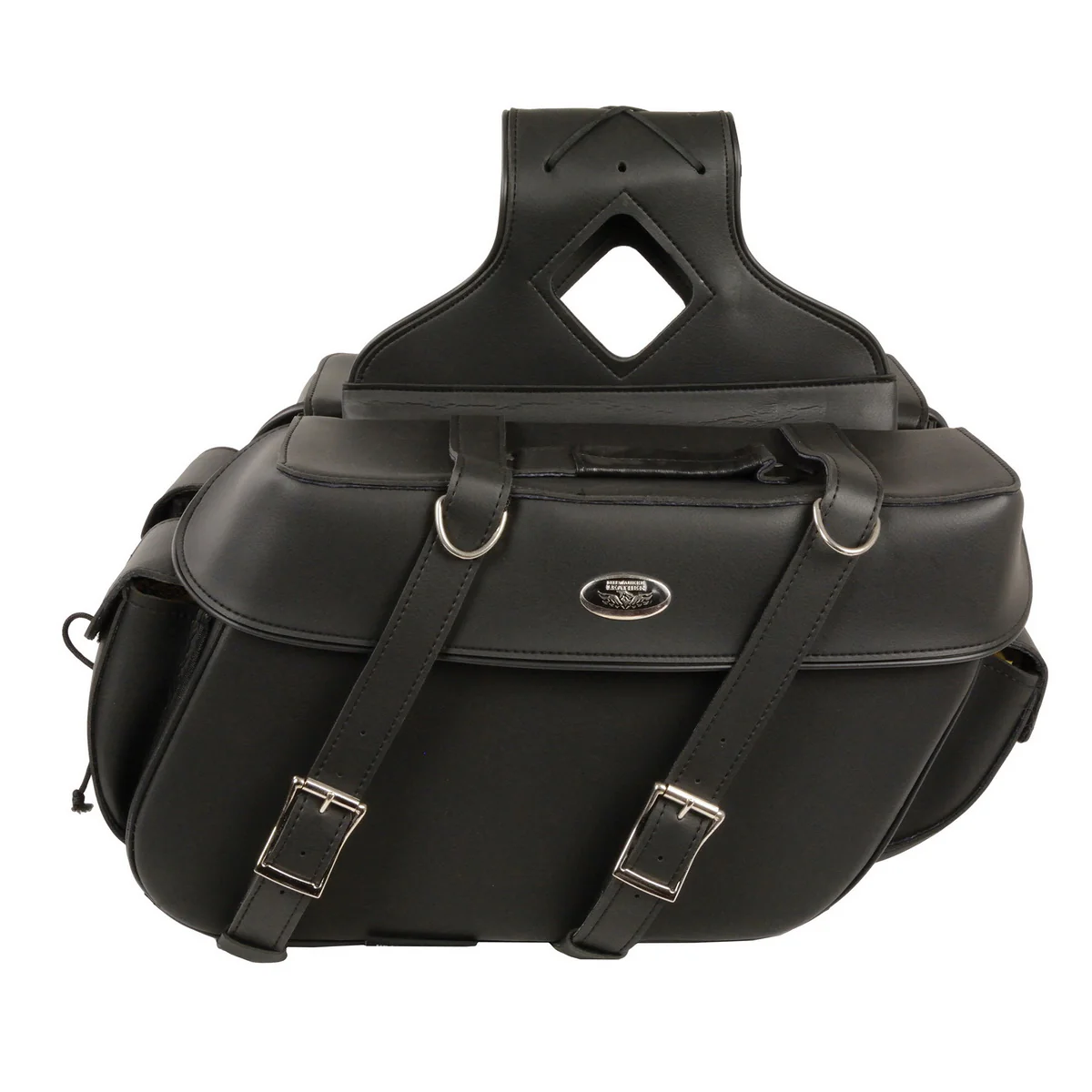 Milwaukee Leather SH57401ZB Black Large Zip-Off PVC Throw Over Motorcycle Saddlebags - Image 10