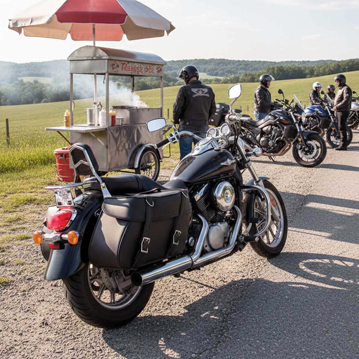 Milwaukee Leather SH57401ZB Black Large Zip-Off PVC Throw Over Motorcycle Saddlebags - Image 2