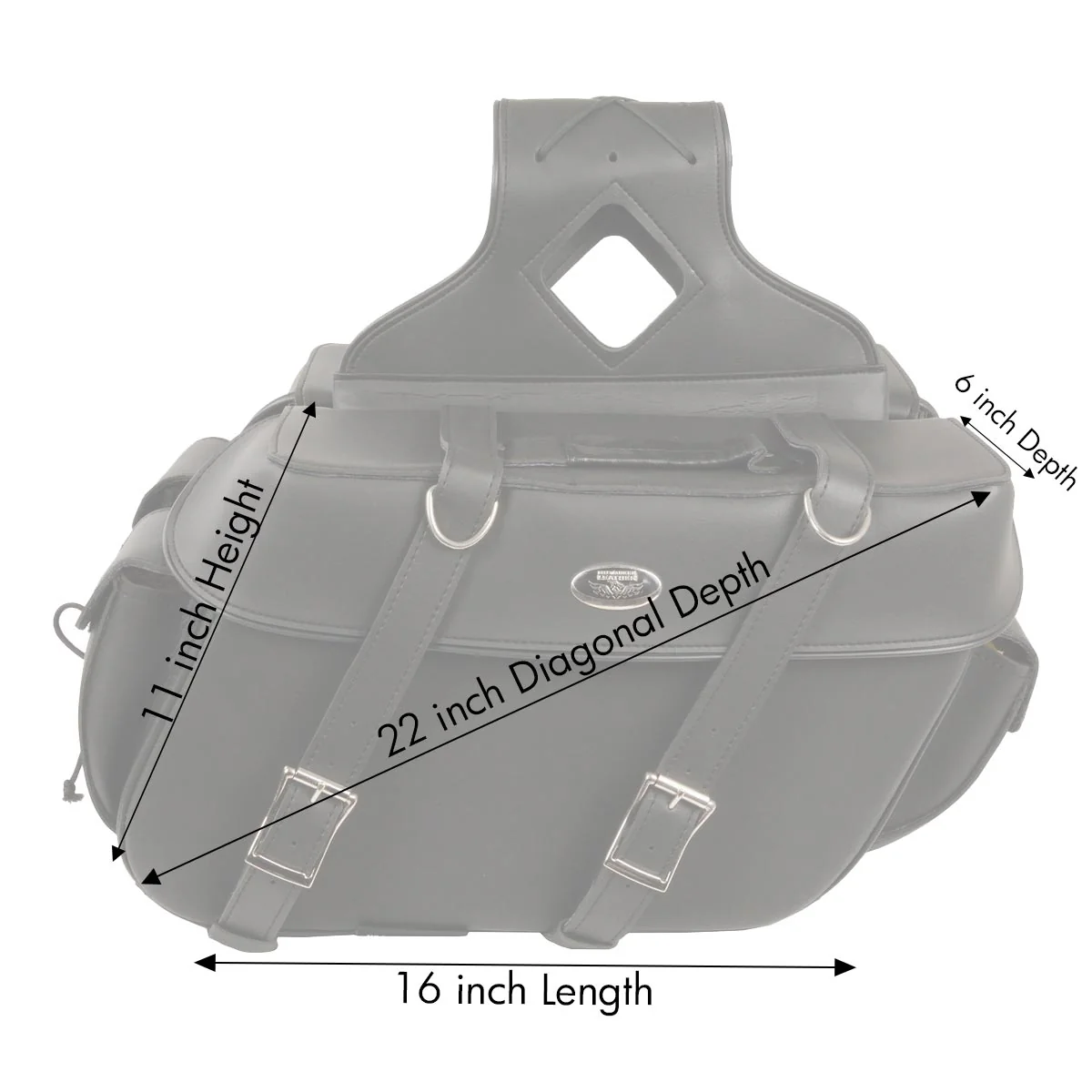 Milwaukee Leather SH57401ZB Black Large Zip-Off PVC Throw Over Motorcycle Saddlebags - Image 3