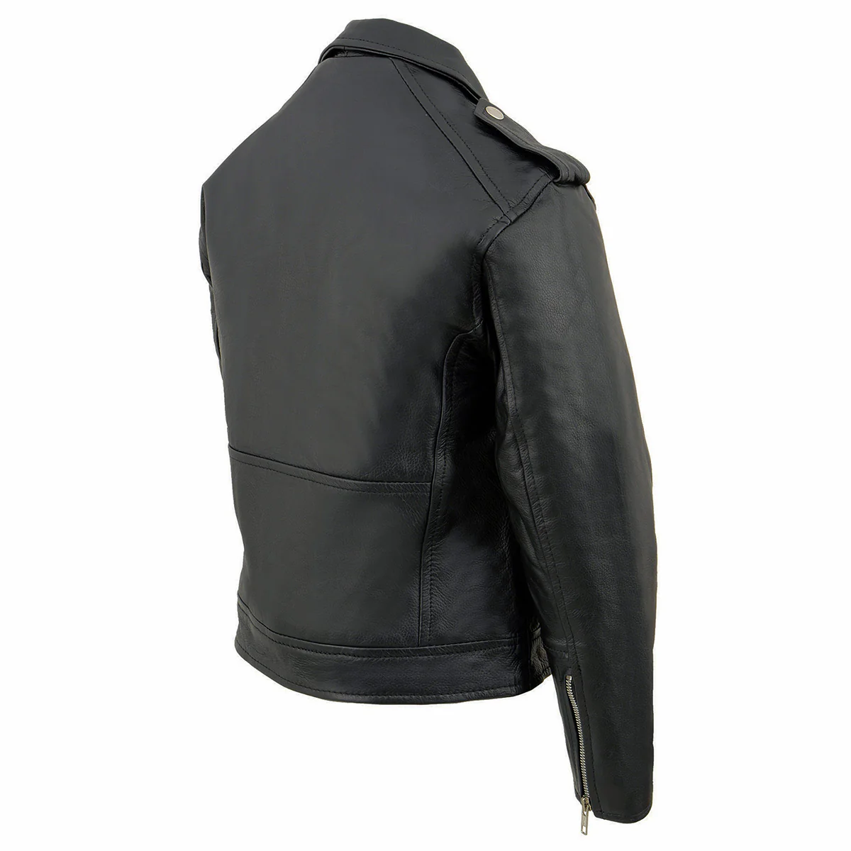 Milwaukee Leather LKK1920 Boy's Black Classic Leather Biker Jacket with Patch Pocket Style - Image 7