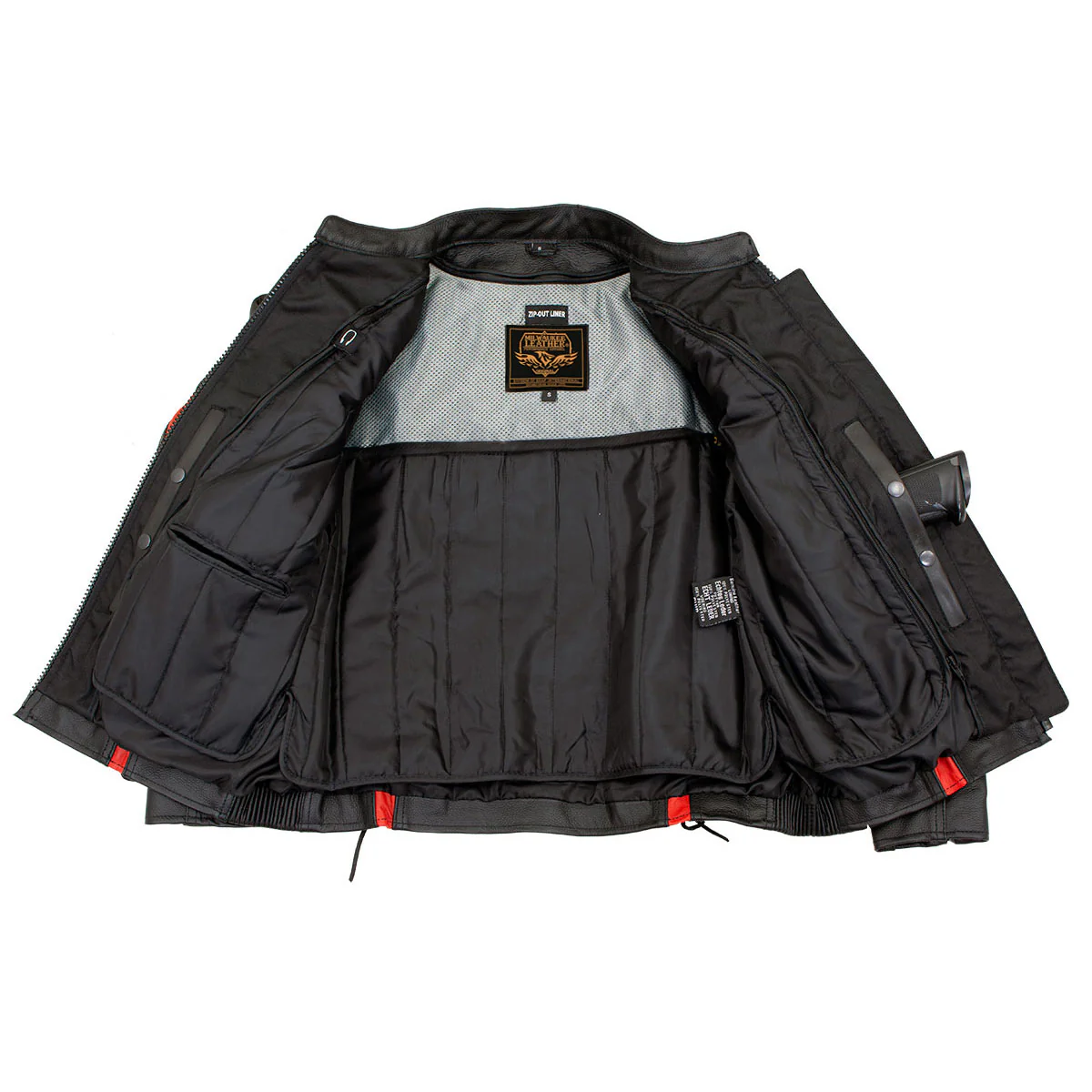 Milwaukee Leather LKL27003 Women's Premium Black and Red Leather Embroidered Jacket with CE Armor Protection - Image 4