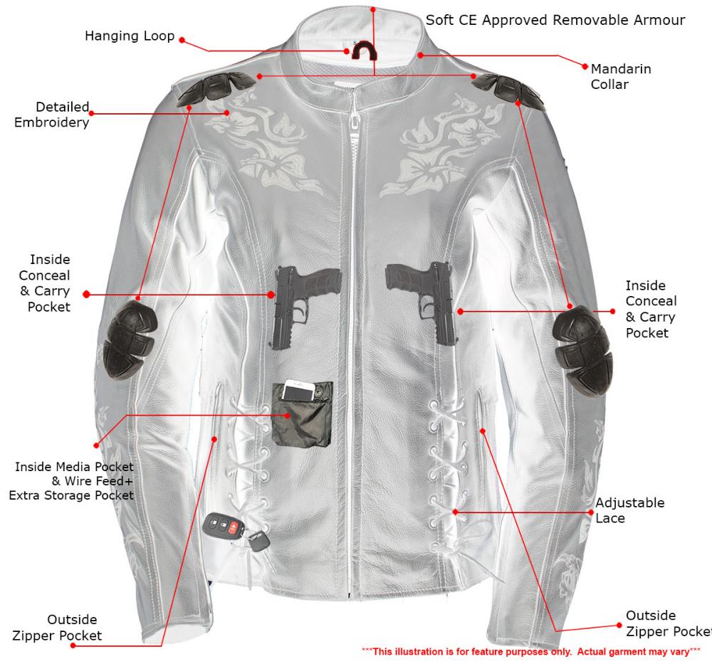 Milwaukee Leather LKL27008 Women's Premium Black Leather Motorcycle Rider Jacket with CE Armor Protection - Image 13