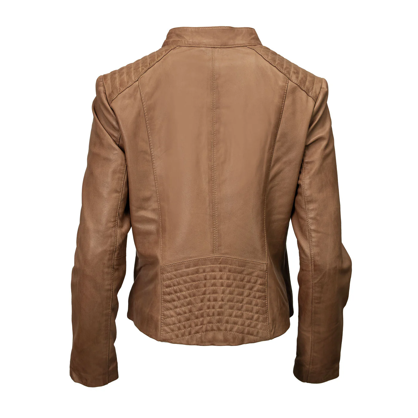 Milwaukee Leather LKL2736 Women's Cognac Premium Leather Scuba Style Biker Jacket w/ Mandarin Collar - Image 6