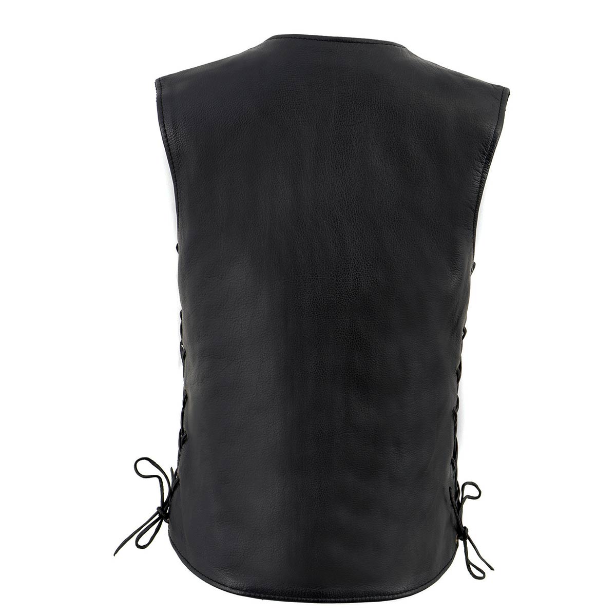 Milwaukee Leather LKL4700 Women's Black Premium Leather Side Laced  Motorcycle Biker Riders Vest w/ Snap Closure - Image 6
